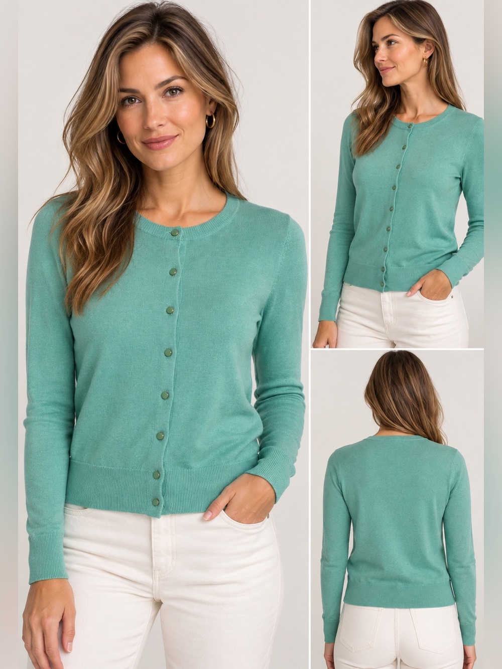 Banana Republic Mint Green Button Front Cardigan Sweater Size M